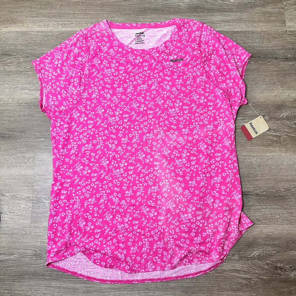 Reebok Floral Pink Active Shirt Size XL New With Tags